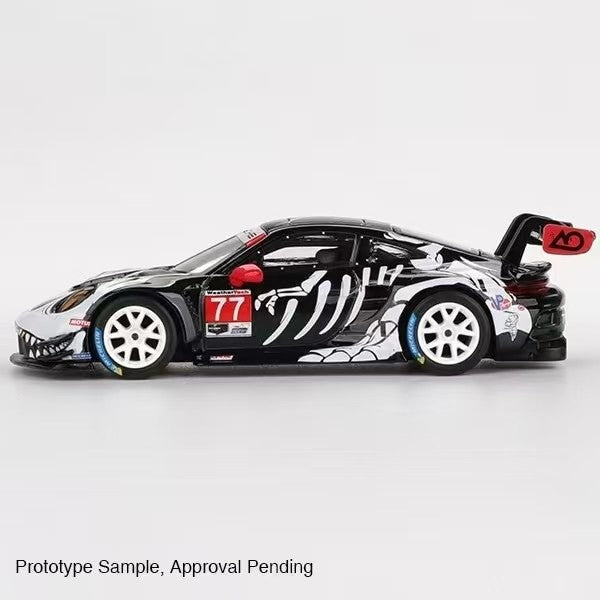MINIGT 1:64 Porsche 911 GT3 R #77 #1143 Ao Racing2025 IMSA Petit Supercar Esportivo Carro de Liga Modelo em Miniatura Coleção de Carrinhos Diecast Brinquedo