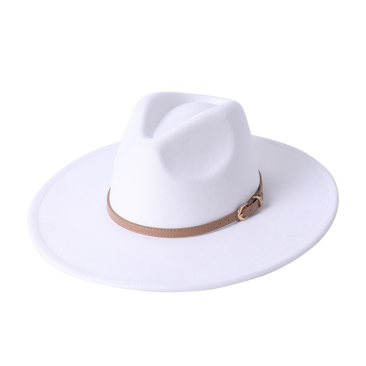Chapéu fedora de aba larga com cinto de camurça vegana em formato de coração para homens e mulheres chapéu jazz de feltro chapéu feminino clássico