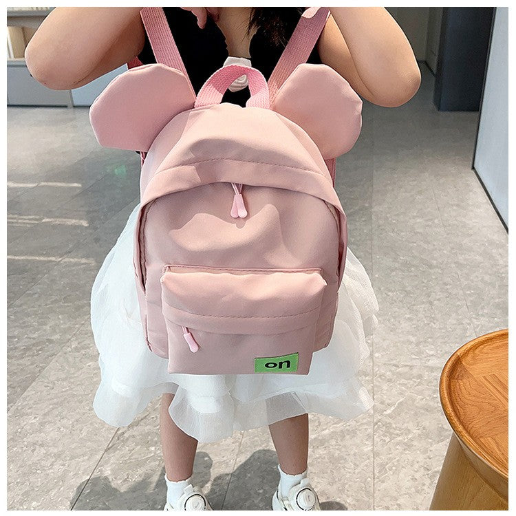 Mochila infantil fofa estilo novo para meninos e meninas estudantes do jardim de infância mochila escolar casual de cor sólida