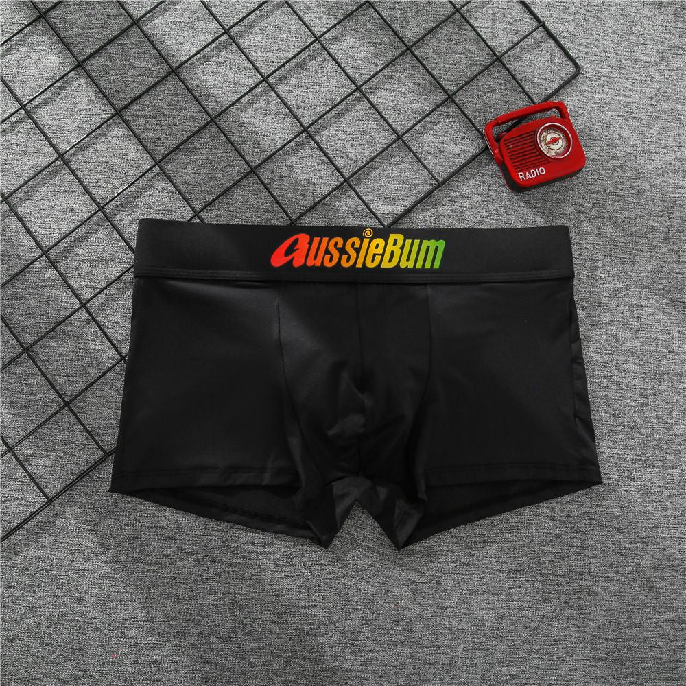 Men's boxer panties, milk silk low rise U convex bag stretch breathable comfortable youth shorts