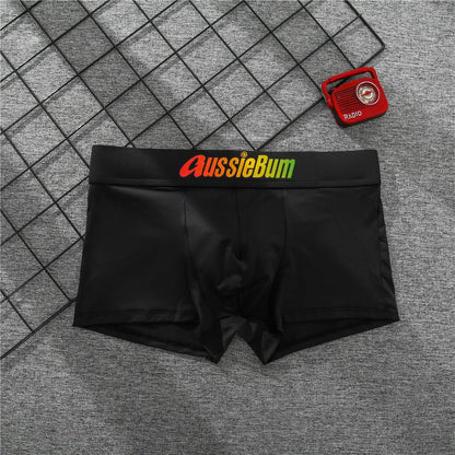 Men's boxer panties, milk silk low rise U convex bag stretch breathable comfortable youth shorts