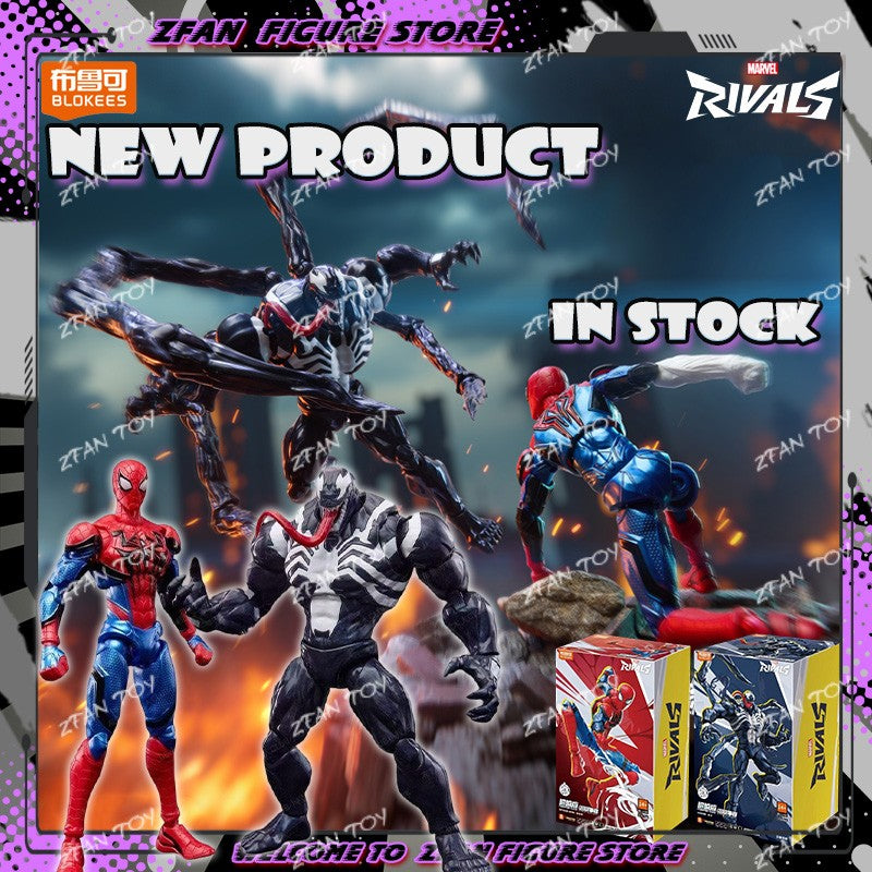 Novas Figuras de Ação de Anime Blokees Homem-Aranha Venom Marvel Rivals Champion Class Kit de Modelo Marvel Brinquedos de Presente de Figura de Ação Montável