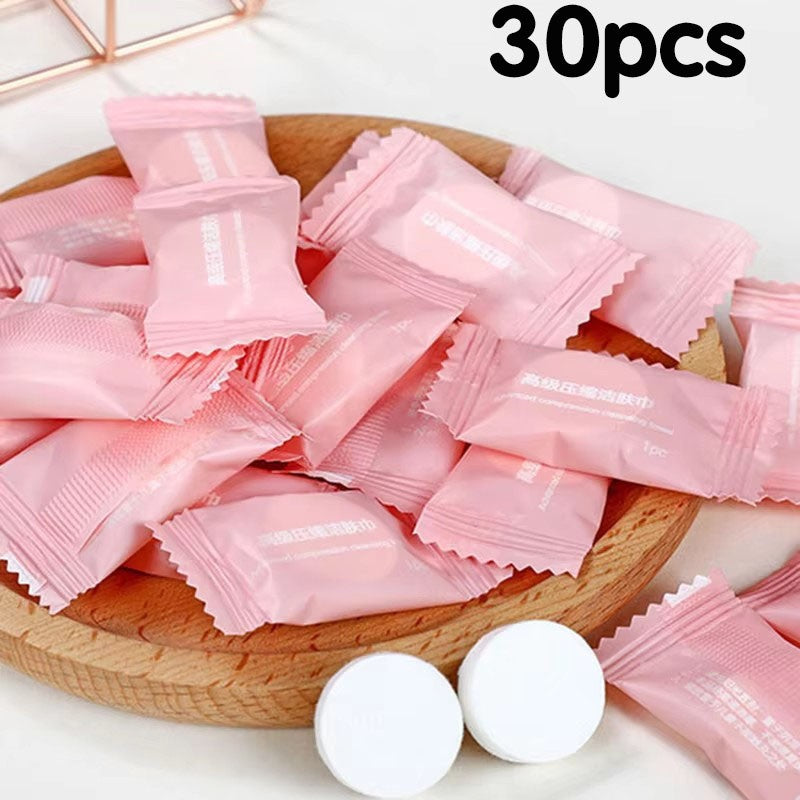 10-50pcs Disposable Towel Compressed Portable Travel Non-woven Face Towel Water Wet Wipe Outdoor Moistened Tissues Candy Towel