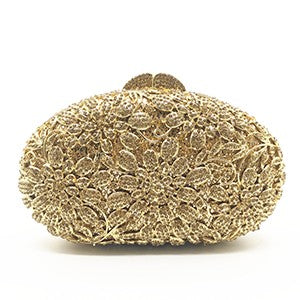 female Hollow Out Golden/black/gray Diamond Wedding Party Handbag Purse Women Crystal Clutch Evening Minaudiere Bag mom gifts