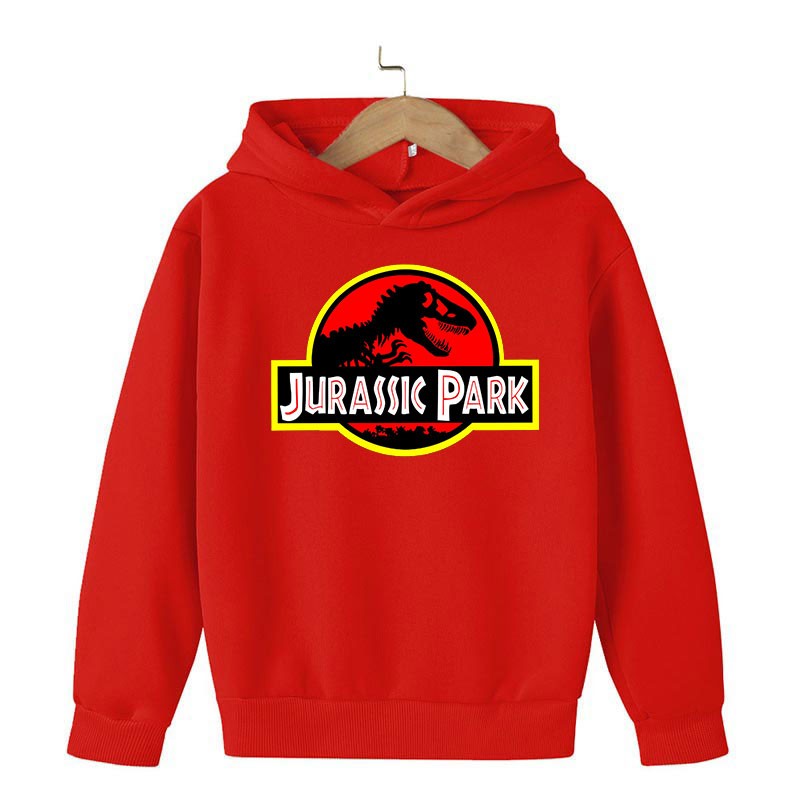Fashion Print Jurassic Park Children's Hoodies Clothing Girls Casual Sweatshirr Spring Autumn Anime Boy Sweatshirt black Coat