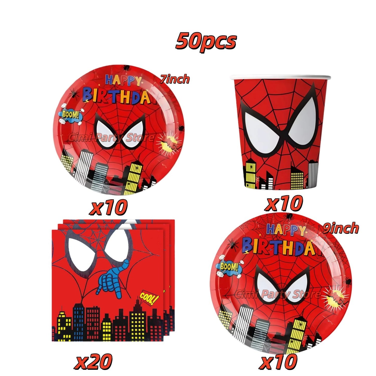 Mask Spider Hero Birthday Party Supplies Tableware Kit Plates Cups Tablecloth Backdrop Balloons Kids Party Decorations Favors