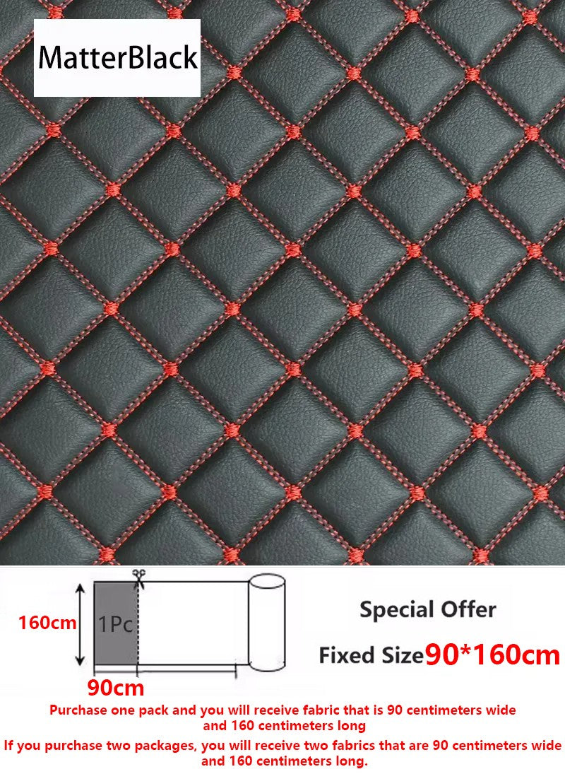45/90x160cm Special Offer Embroidered Plaid Fabric Sponge Interlayer Leather Fabrics for Car Interior Seat Cushion Decoration