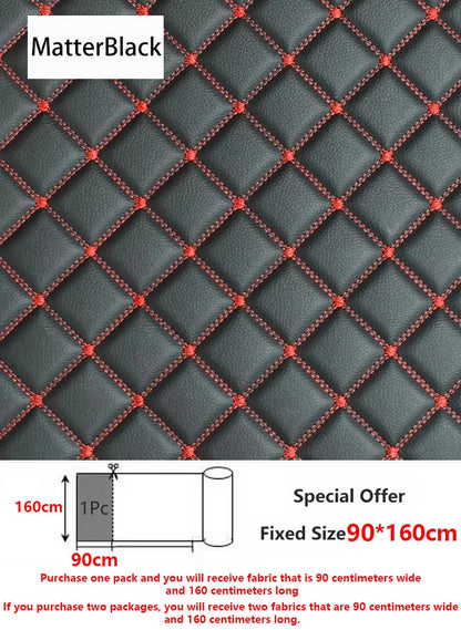 45/90x160cm Special Offer Embroidered Plaid Fabric Sponge Interlayer Leather Fabrics for Car Interior Seat Cushion Decoration