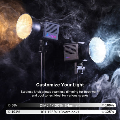 Ulanzi L024 Luz de Vídeo RGB 40W 2500-6500K Bicolor 0-359° Luz COB RGB Mini Montagem Bowens Luz de Preenchimento 3400mAh Luz COB