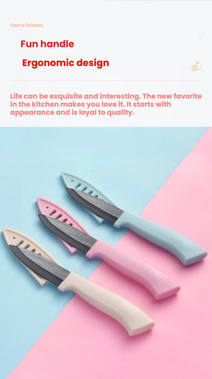 Ceramic Knives 4 Inch Paring Fruit Ceramic Chef Knives Baby Food Knife Rust-Free Oxidation-Resistant Fruit Knife With Cover