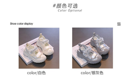 Girls' Casual Shoes Mesh Breathable Children's Sports Sandals 2025 Summer Fashion Flower Girls' Princess Shoes 3-12 Years Old
