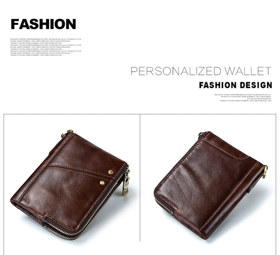 Women's Wallet Fashion Genuine Leather Short Female Purse ID Card Holder Wallets RFID Ladies Clutch With Zipper Coin Purse