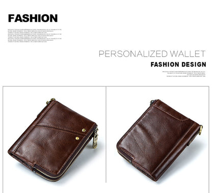 Women's Wallet Fashion Genuine Leather Short Female Purse ID Card Holder Wallets RFID Ladies Clutch With Zipper Coin Purse