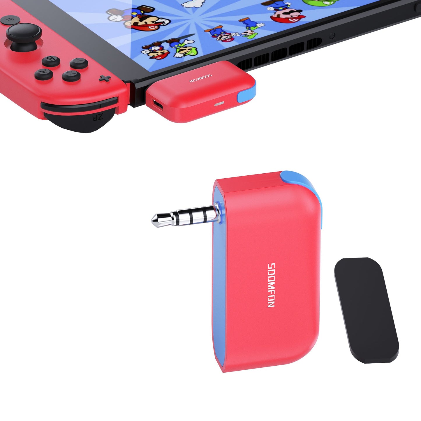 SOOMFON Bluetooth 5.0 Transmitter Wireless Audio Adapter for Nintendo Switch Lite 3.5mm Jack