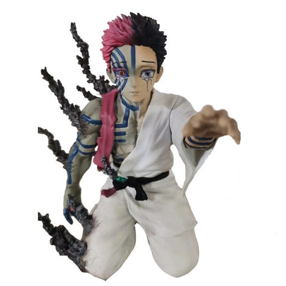 17cm Demon Slayer Figure Akaza Anime Action Figure PVC Estatueta Colecionável Modelo Brinquedos Infantis Presentes de Halloween Boneca Enfeites