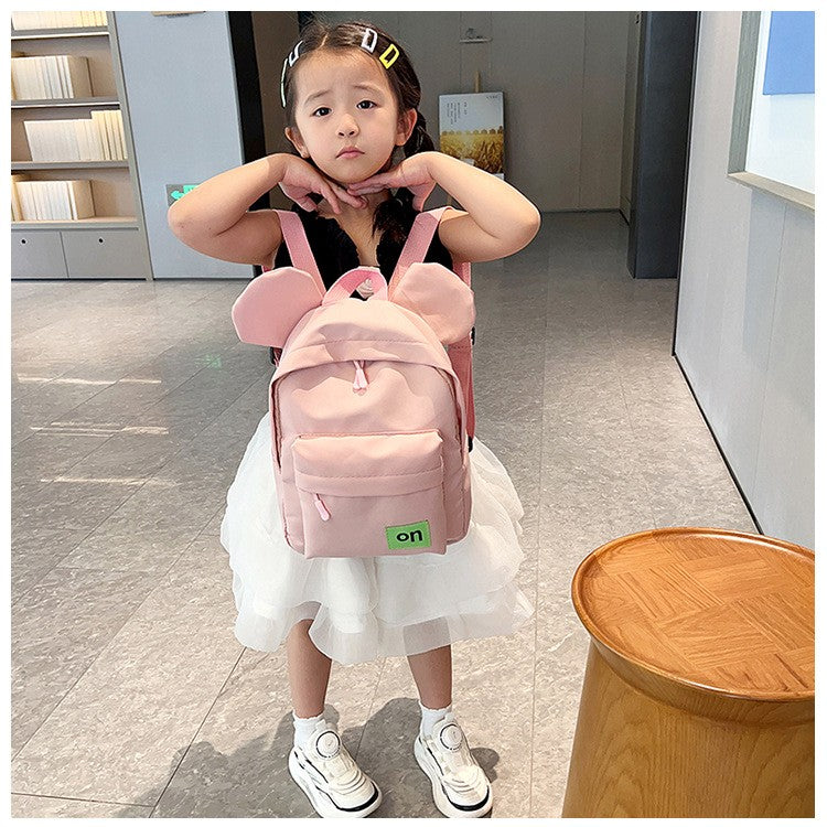 Mochila infantil fofa estilo novo para meninos e meninas estudantes do jardim de infância mochila escolar casual de cor sólida