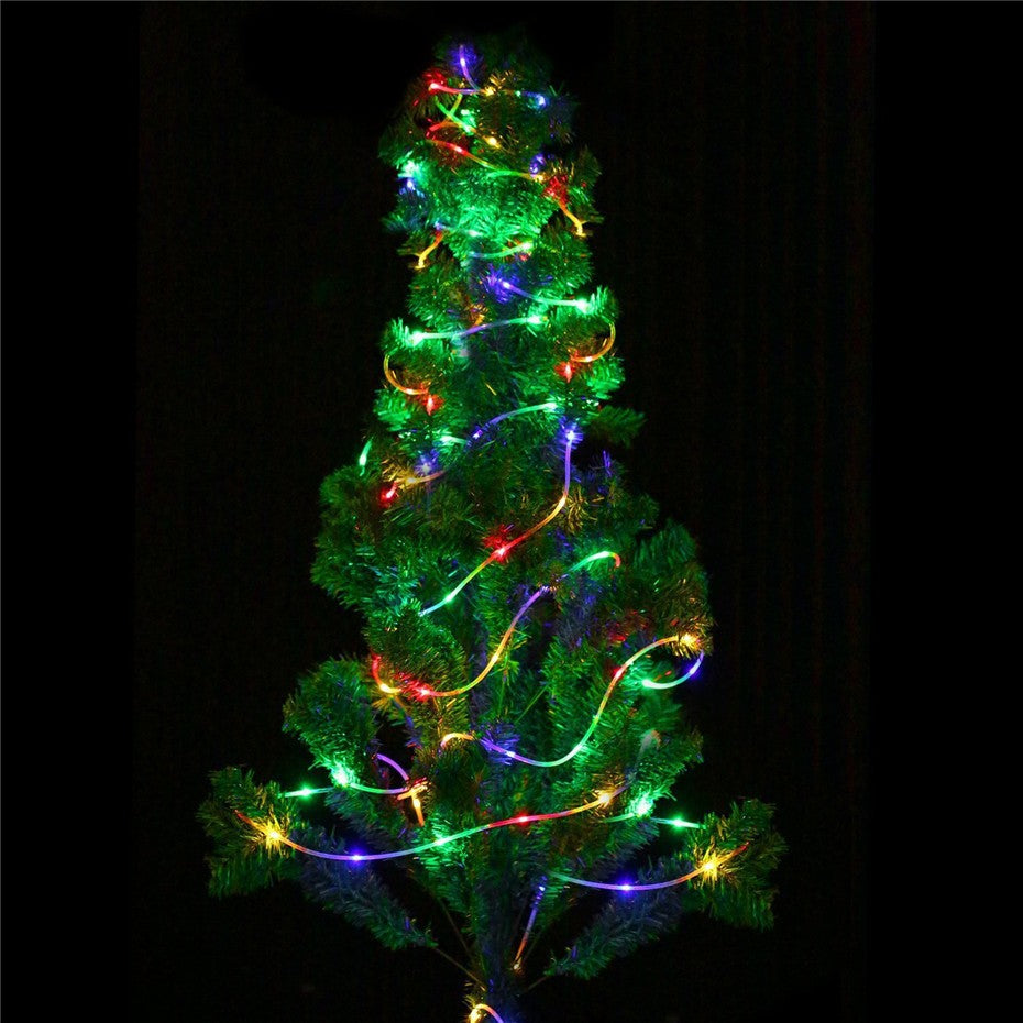 LED Solar Strip Rope Tube Fairy Light Solar Powered Garland String Light Christmas Decor for Outdoor Garden Lawn Tree Yard Fence