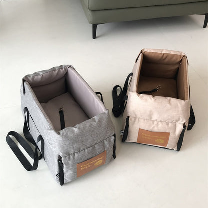 Assento de Carro para Cães Pequenos Assento para Console Central Assento Elevado para Carro Cesta de Transporte para Cães Portátil para Gatos Bolsa de Viagem de Segurança