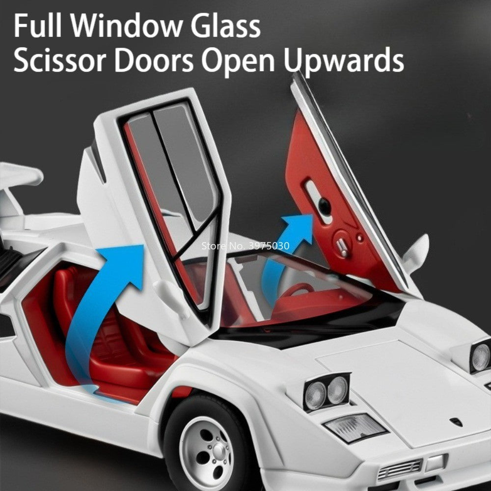 1:24 Lambor Countach LP500S Models Cars Toy Alloy Diecast Doors Opened Supercar with Pull Back Miniature Vehicle Kids Best Gifts