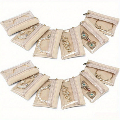 6pcs Small Zipper Bag Storage Bag Exquisite Jewelry Packaging Bag Handy Storage Container for Jewelry Collector