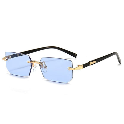 Óculos de Sol da Moda Sem Aro Masculino Feminino Populares Sem Armação Óculos de Sol Masculino Feminino Clássico Pequeno Quadrado Verão Viagem Sombras