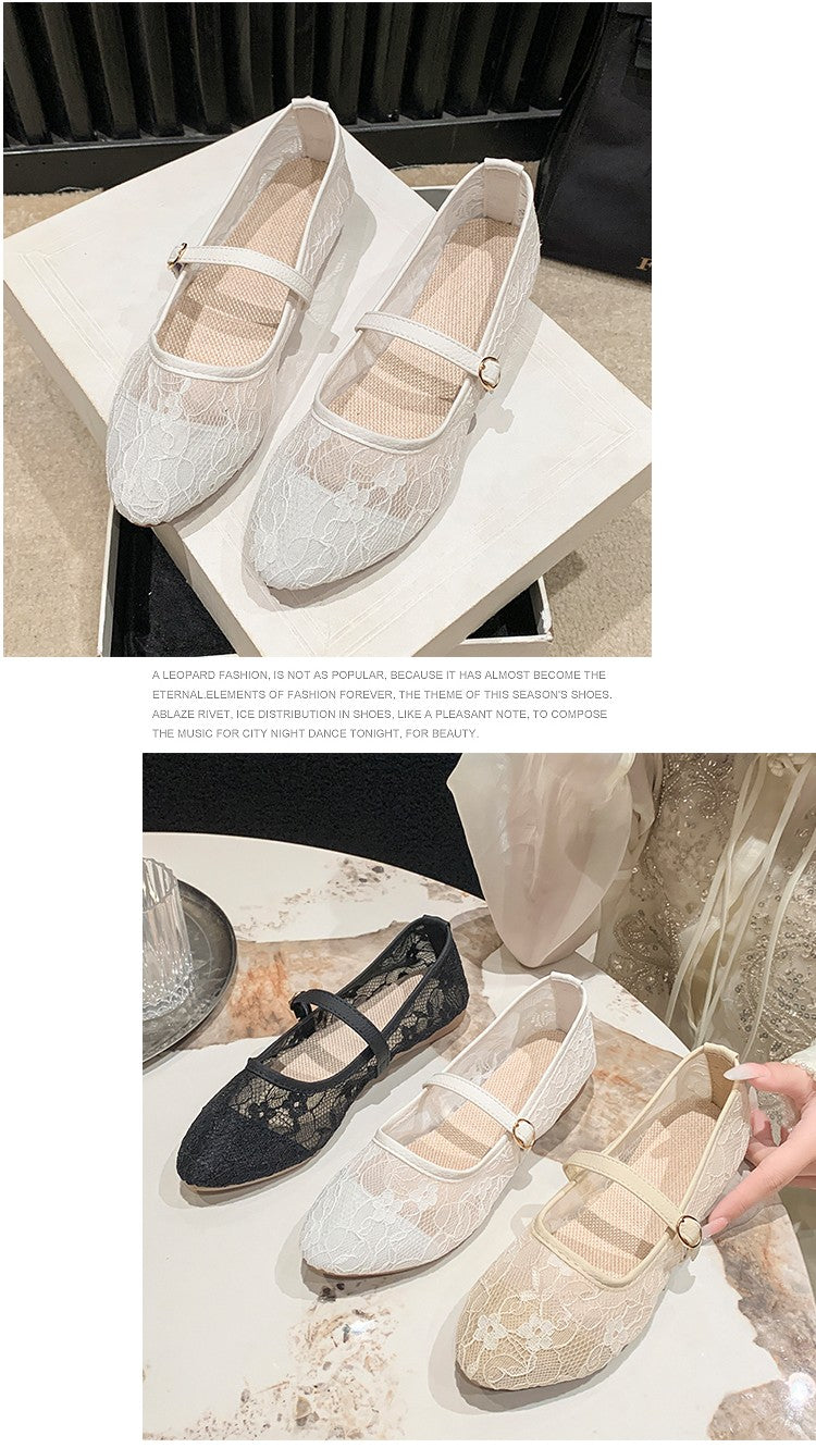 2024 New Women Flats Shoes Summer Ballet Flats Fashion Bow Women Shoes Slip on Sweet Hollow Flat Shoes Female Zapatos De Mujer