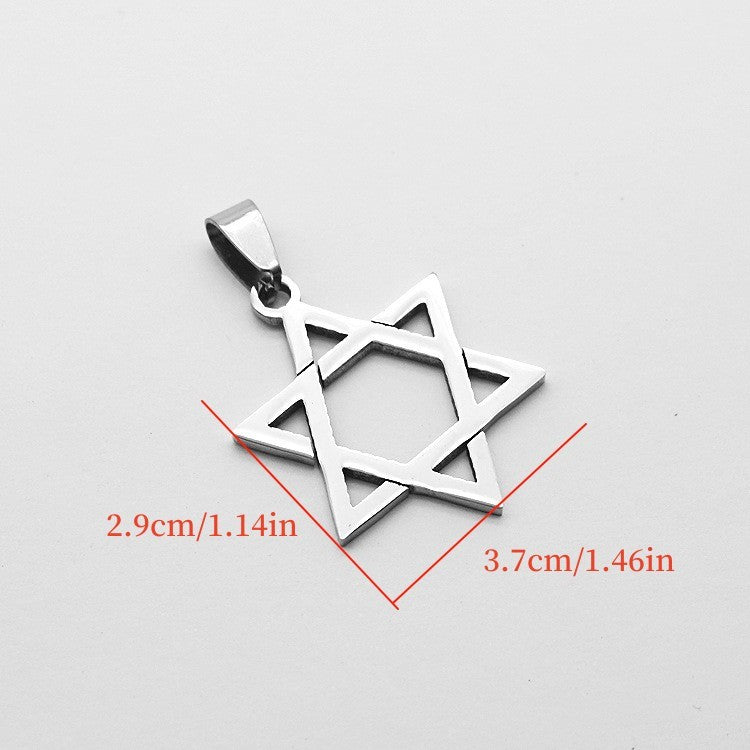 1pc Stainless Steel David Star Pendant Necklace Punk Rock Hip Hop Unisex Jewelry Geometric Hexagram Design rendy Gift