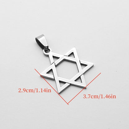 1pc Stainless Steel David Star Pendant Necklace Punk Rock Hip Hop Unisex Jewelry Geometric Hexagram Design rendy Gift