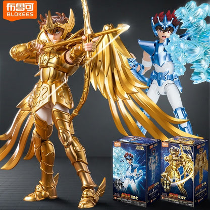 Kit de Bonecos Articulados Saint Seiya Blk Blokees Originais - Touro Pégaso Sagitário Brinquedos de Anime Colecionáveis Montados Presente de Aniversário