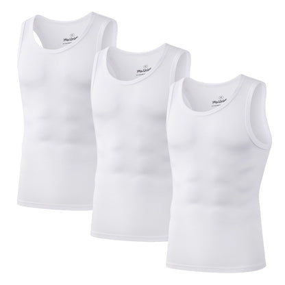 3Pcs/Pack Solid Color Men's Tank Top Sleeveless Undershirts Men Vest Gym T-Shirt High Quality Bamboo Fiber Man Singlets Sports