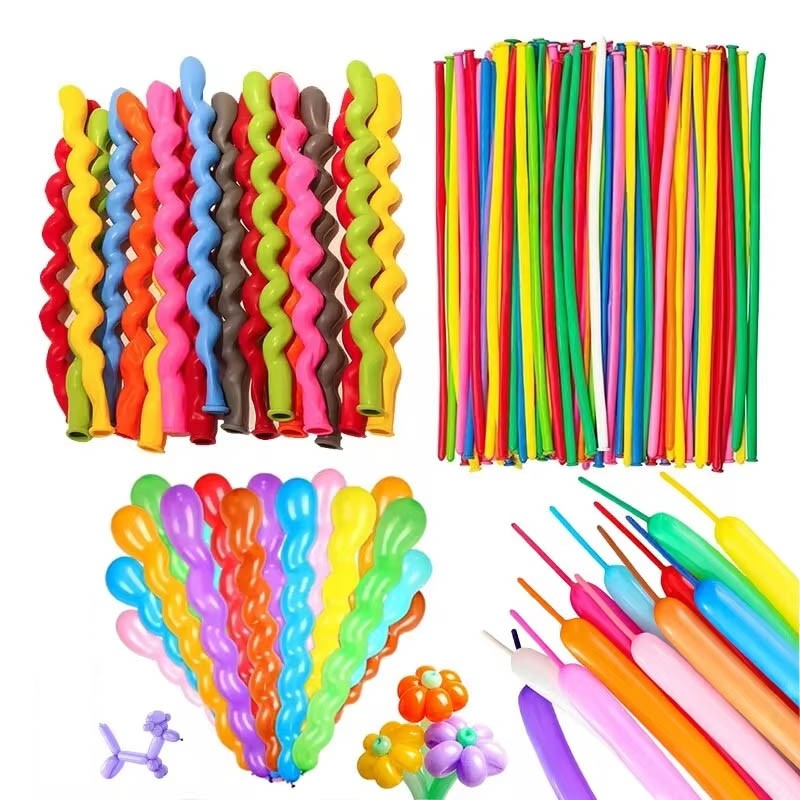 10/100Pcs Multicolor Spiral Long Balloon Twist Spiral Latex Inflatable Balloon Happy Birthday Holiday Decoration Wedding Kid Toy