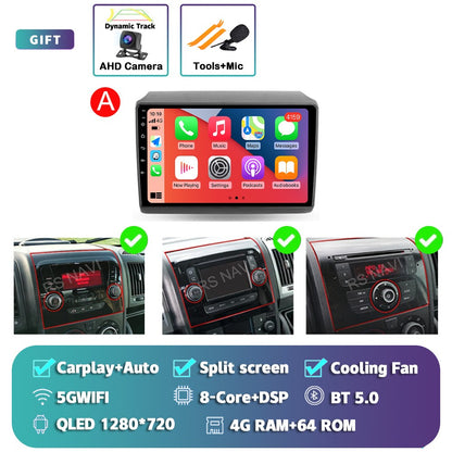 Android 15 para Fiat Ducato Peugeot Boxer Citroen Jumper 2006-2022 2K QLED Rádio Multimídia Estéreo Automotivo GPS CarPlay