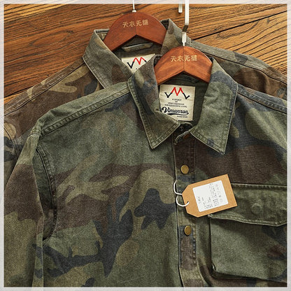Casual cargo shirt camouflage coat fall new men's coat large pocket function stylish outdoor jacket