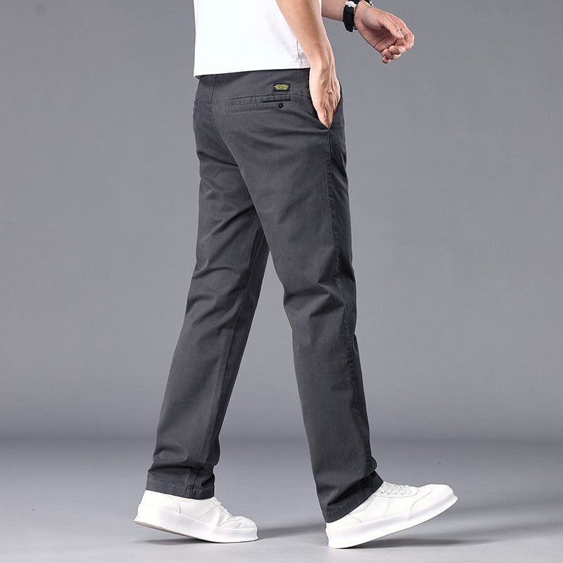 New Casual Pants Men Straight Fit Stretch Autumn Chino Trousers Male Formal Work Business Dress Khaki Fashion Spring Pants