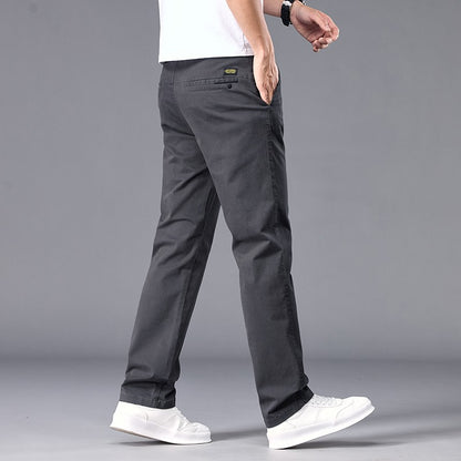 New Casual Pants Men Straight Fit Stretch Autumn Chino Trousers Male Formal Work Business Dress Khaki Fashion Spring Pants