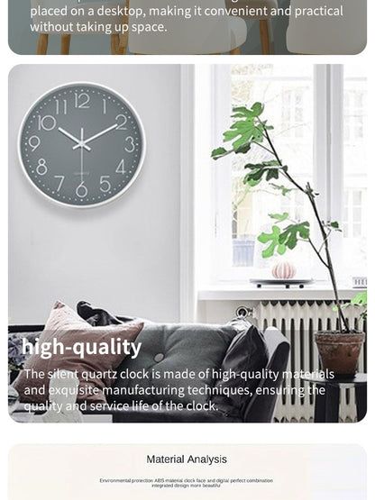 8 Inch Silent Quartz Wall Clock, round Three-dimensional Digital Modern Wall Clock, Not Ticking Wall Clock, Bedroom Living Room