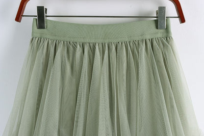 TIGENA Tutu Tulle Long Skirt for Women 2023 New Summer Korean Aesthetic Cute Irregular Mesh High Waist Maxi Skirt Female Purple