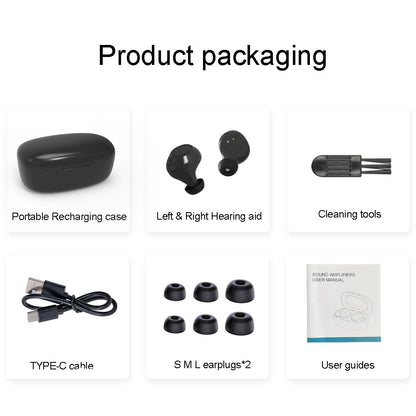 2024 New Mini Digital Hearing Aid Rechargeable Adjustable Tone Hearing aids for deafness elderly Moderate to Severe Loss Ear Aid