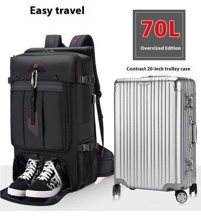 Mochila de Viagem Grande Capacidade 50L 70L Esportes Treino Fitness Bolsa Independente para Sapatos Bolsas para Laptop