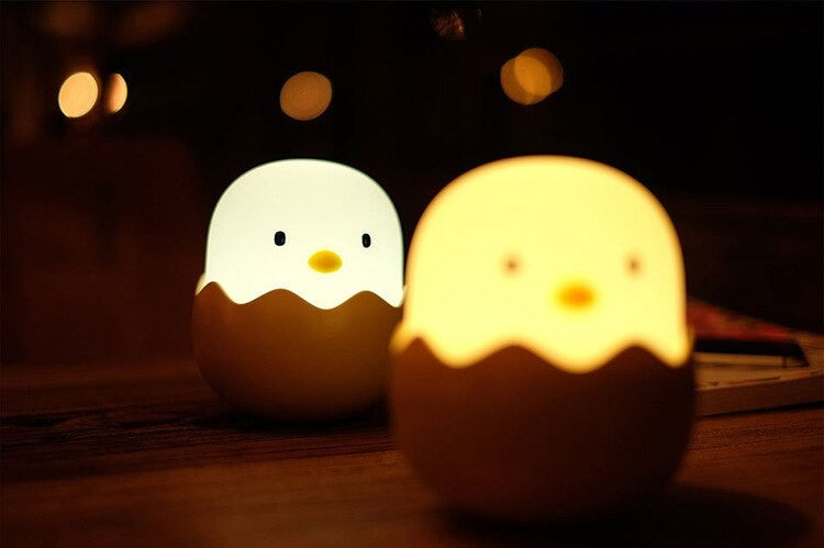 Duck Silicone Night Light for Children With Timer Usb Rechargeable Dimming Touch Lamp Sleeping Bedroom Cartoon Animal Decor Gift