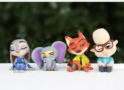 Série Zootopia Desenho Animado Fofo Boneco 'Sentado Quietamente' Modelo Artesanal de Mesa Decoração de Carro Pequenos Enfeites Figuras Colecionáveis