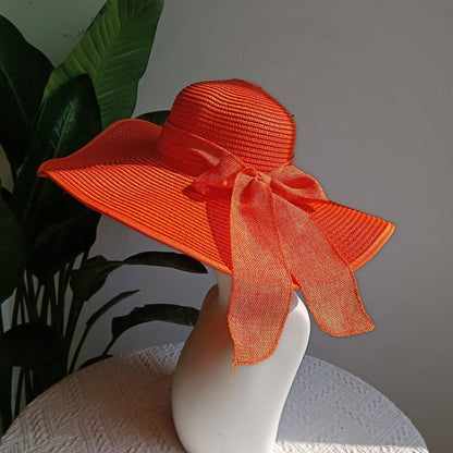 Chapéu de Palha Dobrável de Praia Proteção UV Chapéu de Sol Aba Larga para Viagem ao Ar Livre Férias Chapéu de Praia Dobrável chapéu de sol para mulher