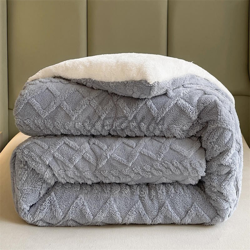 Manta de Cama Grossa de Inverno Quente de Alta Qualidade Cordeiro Artificial Caxemira Cobertores Pesados Edredom de Inverno Mais Grosso e Quente
