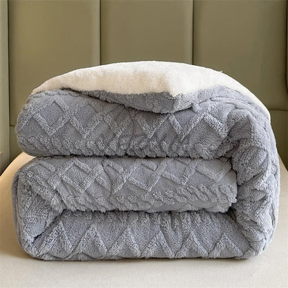 Manta de Cama Grossa de Inverno Quente de Alta Qualidade Cordeiro Artificial Caxemira Cobertores Pesados Edredom de Inverno Mais Grosso e Quente