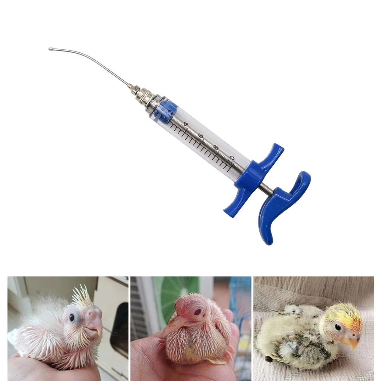 1 kit de seringa de alimentação de líquidos para animais de estimação, tubos curvos de gavagem, seringa de leite para alimentação de pássaros/alimentador de pássaros