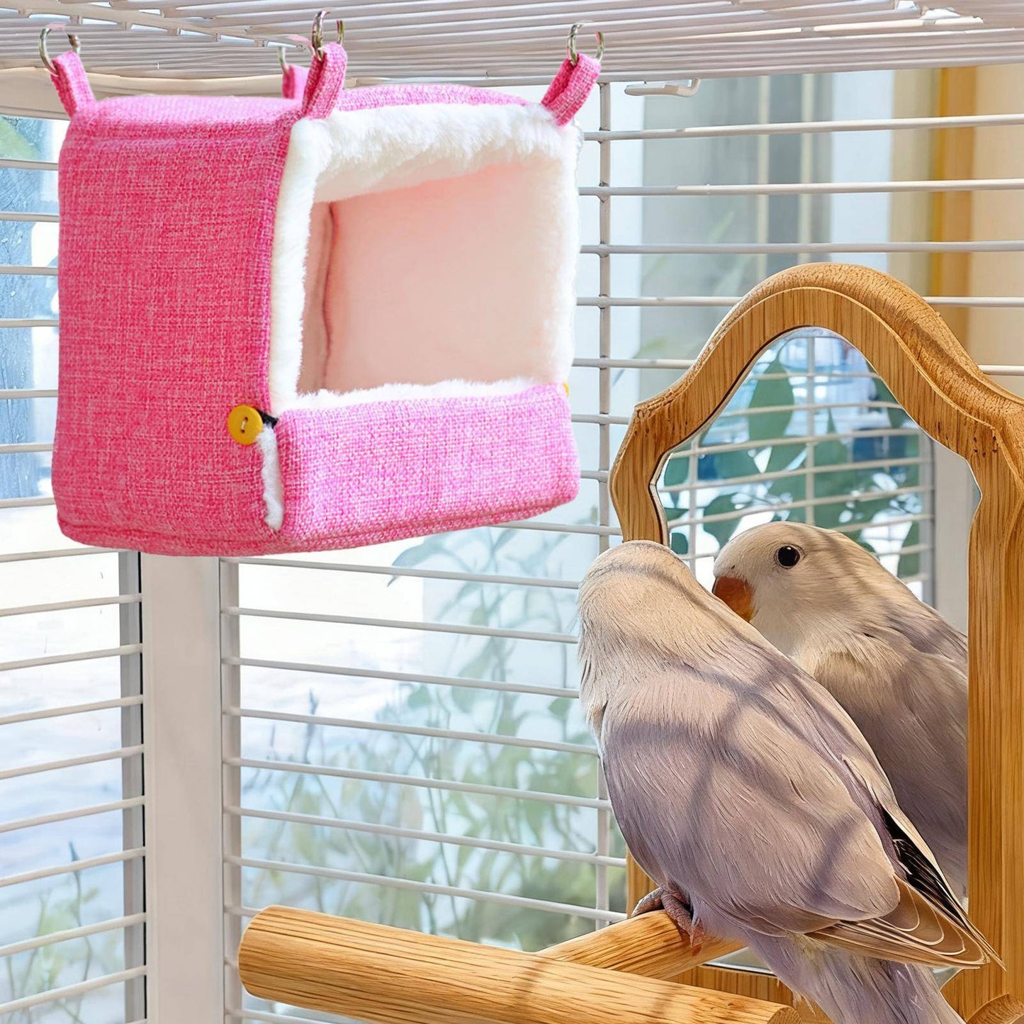Ninho de Pássaros Aquecido Rede de Descanso Temperatura Ajustável Saco de Dormir Quente para Papagaios Calopsitas Conures Agapornis Pequenos Pássaros de Estimação
