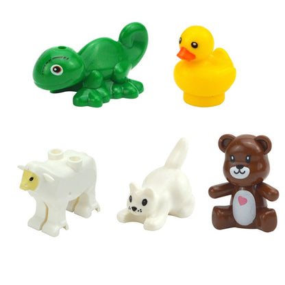 Creative DIY Model cute little Animal MOC Brick Building Blocks Pet Zoo Dog Duck Tortoise Penguin Cat Pig Bird Rabbit Toys