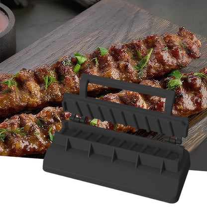 Kebab Maker Plastic Barbecue Meat Skewer Machine Portable Reusable BBQ Skewer Maker Easy BBQ Companion for Home Chefs