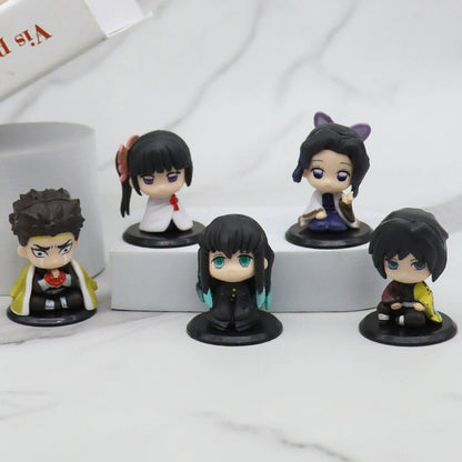 Q Posket Figure Atacado Demon Slayer Mini Estatueta 5Pcs 10Pcs 12Pcs 15Pcs Conjuntos Kimetsu No Yaiba Pequenas Bonecas de PVC Decoração de Mesa