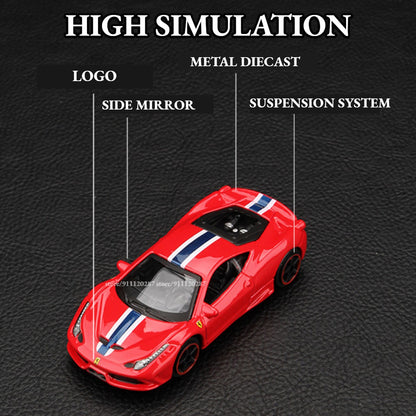 Bburago 1/64 Ferrari Car Miniature Model, BB10 488 GTB Scale Lefarrari F40 F50 F12tdf 458 Spider Diecast Vehicle Replica Toy